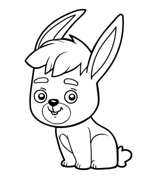 Libro Para Colorear Para Niños Lindo Conejo Dibujos Animados — Archivo Imágenes Vectoriales