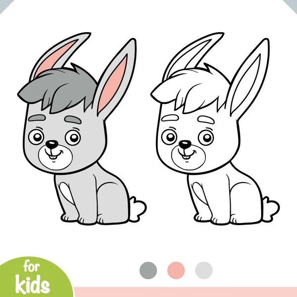 子供のためのぬり絵 かわいい漫画のウサギ — ストックベクタ