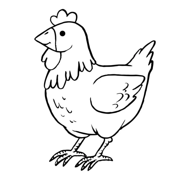 Malbuch Für Kinder Niedliches Cartoon Huhn — Stockvektor