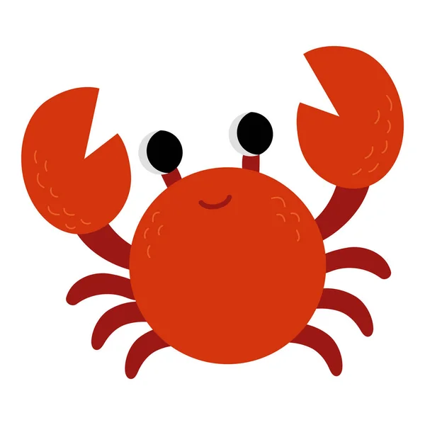 海洋动物 可爱螃蟹的卡通矢量图解 — 图库矢量图片