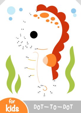 Sayı oyunu, çocuklar, deniz atı için eğitim nokta-nokta oyun