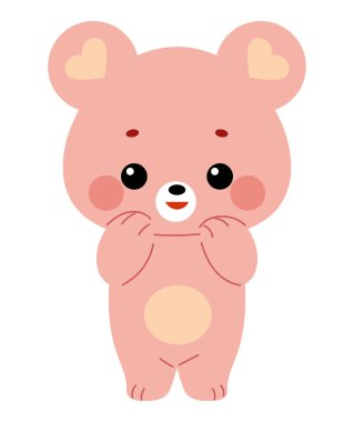 Cute little bear character. Cartoon vector illustration for children