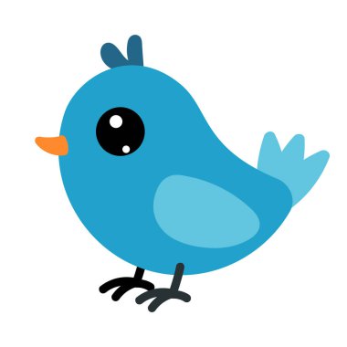 Cartoon vector illustration for children, Little cute bird