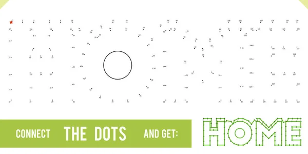 Отправляя Слово Домой Dot Dot Детей Взрослых Цифры Игры Открыток — стоковый вектор