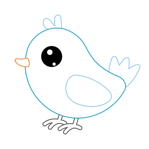 Coloring Book Children Cute Little Bird — Stock Vector