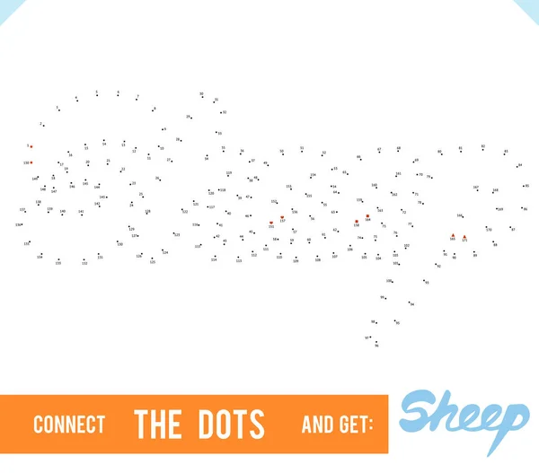Буква Word Sheep Dot Dot Детей Взрослых Цифры Игры Открыток — стоковый вектор