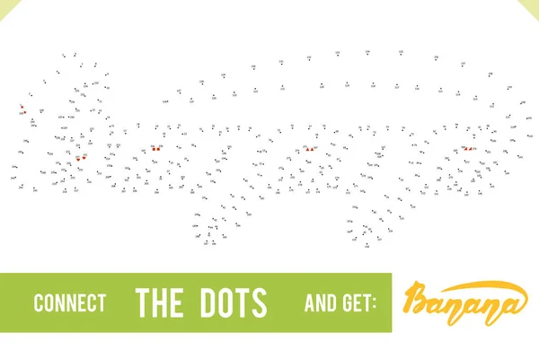 Слово Banana Dot Dot Детей Взрослых Цифры Игры Открыток Поздравления — стоковый вектор