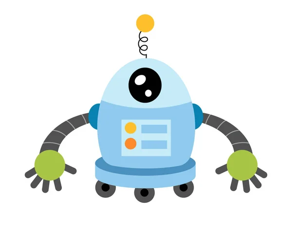 Мультфильм Векторная Иллюстрация Детей Симпатичный Мультяшный Робот — стоковый вектор