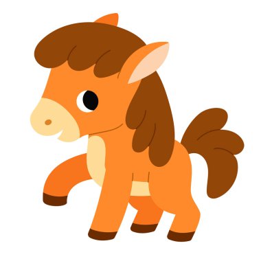 Tatlı çizgi film karakteri, çocuklar için vektör çiftlik hayvanı çizimi