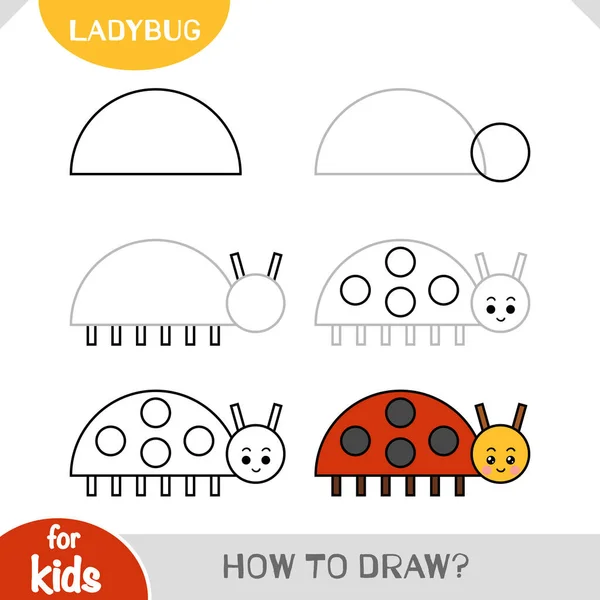 How Draw Ladybug Character Educational Step Step Drawing Tutorial Children Royalty Free Stock Illustrations