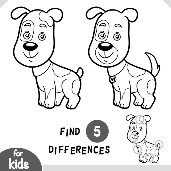Leuke Cartoon Hond Huisdier Zoek Verschillen Educatief Spel Voor Kinderen Rechtenvrije Stockillustraties