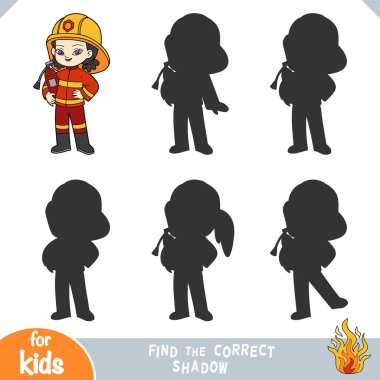 Doğru gölgeyi bul, çocuklar için eğitim oyunu, tatlı çizgi film kızı astronot kız