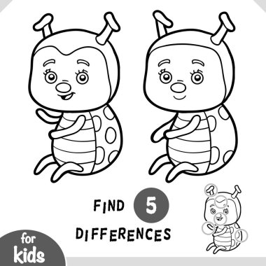 Tatlı çizgi film Uğur Böceği, çocuklar için eğitici bir oyun bul