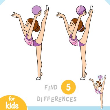 Farklılıkları bul, çocuklar için eğitici bir oyun, toplu bir jimnastikçi.