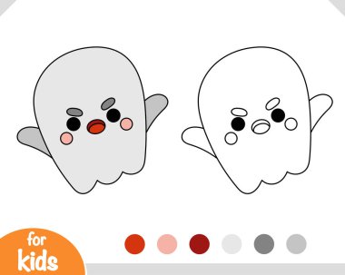 Çocuklar için boyama kitabı, sevimli hayalet karakter.