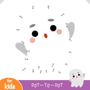 Numaralar oyunu, çocuklar için eğitim noktasından noktaya oyun, şirin hayalet karakter