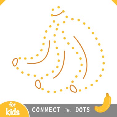 Renk noktalarını birleştir, çocuklar için eğitim oyunu, bir demet muz