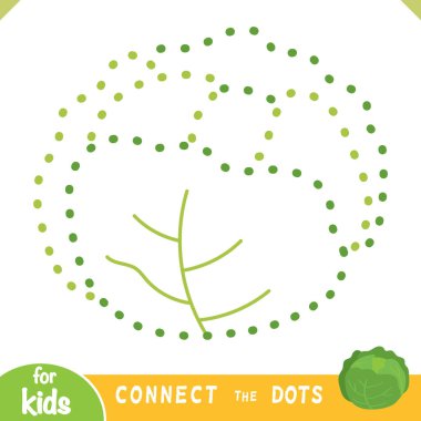 Renk noktalarını birleştir, çocuklar için eğitim oyunu, lahana