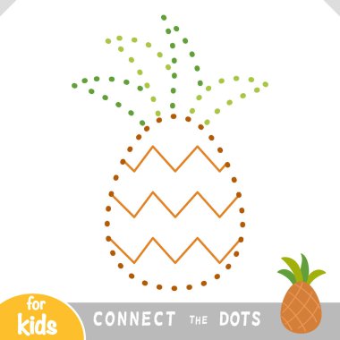 Renk noktalarını birleştir, çocuklar için eğitim oyunu, Ananas