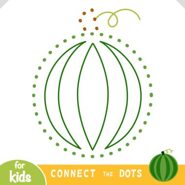 Renk noktalarını birleştir, çocuklar için eğitim oyunu, karpuz