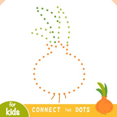 Renk noktalarını birleştir, çocuklar için eğitim oyunu, Soğan