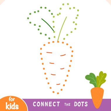 Renk noktalarını birleştir, çocuklar için eğitim oyunu, Havuç