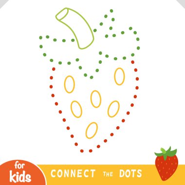 Renk noktalarını birleştir, çocuklar için eğitim oyunu, Çilek