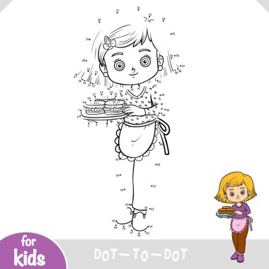 Numaralar oyunu, çocuklar, kızlar ve hamburgerler için eğitim noktasından noktaya oyun