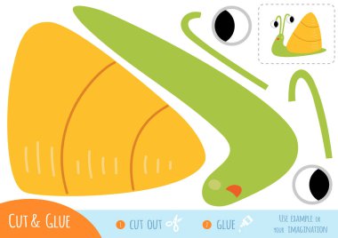 Okul öncesi çocuklar için sevimli salyangoz karakterli basılabilir kesim ve yapıştırıcı vektör sayfası. Güzel motor beceriler geliştirmek için eğlenceli aktivite, detaylara dikkat etmek ve kağıt işçiliğine yaratıcı bir giriş sağlıyor..