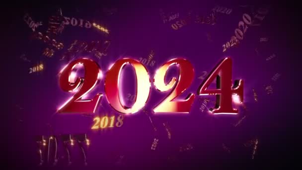 New Year 2024 Animation Loopable Background — Stock video