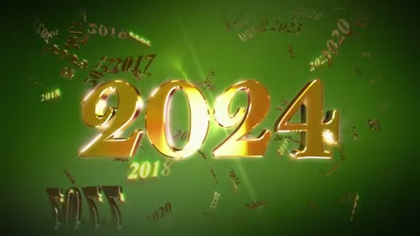 Frohes Neues Jahr 2024 Animation — Stockvideo