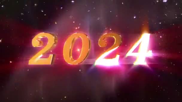 Neujahr 2024 Eröffnet Animation — Stockvideo