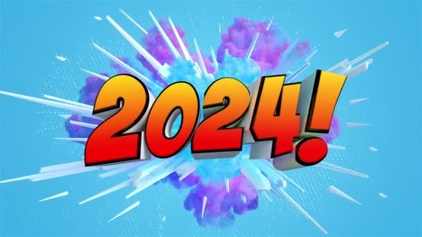 Szczęśliwego Nowego Roku 2024 Animacja — Wideo stockowe
