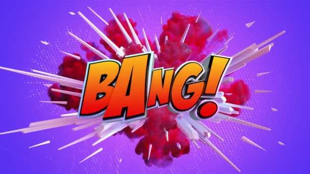 Esplosione Cartone Animato Con Messaggio Bang — Video Stock