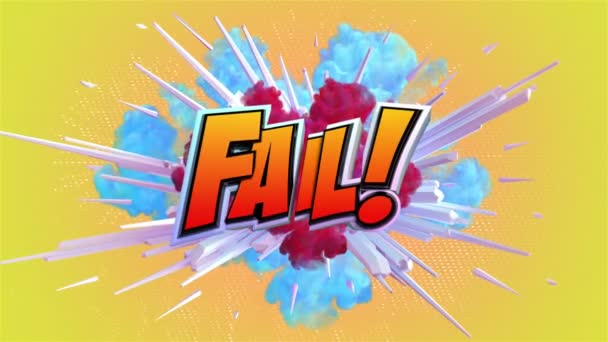 Cartoon Explosion Message Fail — Stock Video