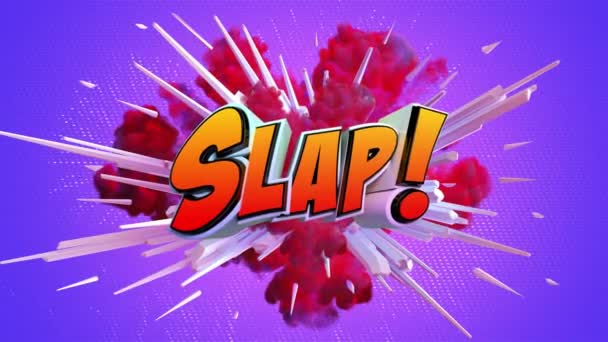 Tecknad Explosion Med Meddelande Slap — Stockvideo
