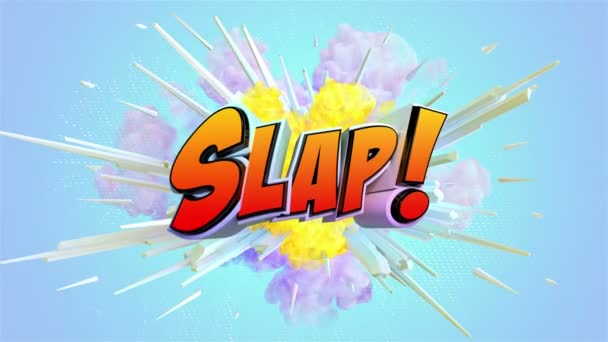 Eksplozja Kreskówki Wiadomością Slap — Wideo stockowe