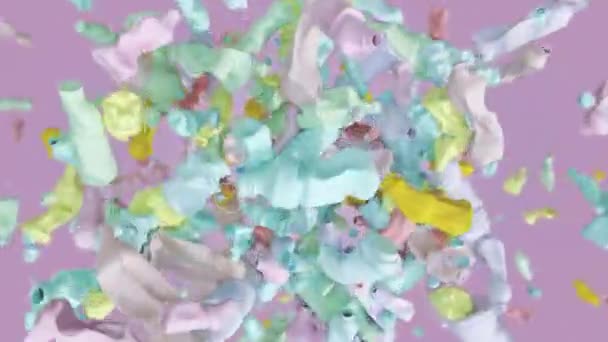 Explosión Botellas Plástico Color Pastel — Vídeo de stock
