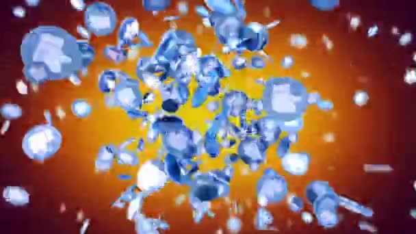 Dynamisk Explosion Färgglada Som Symboler Sociala Medier — Stockvideo