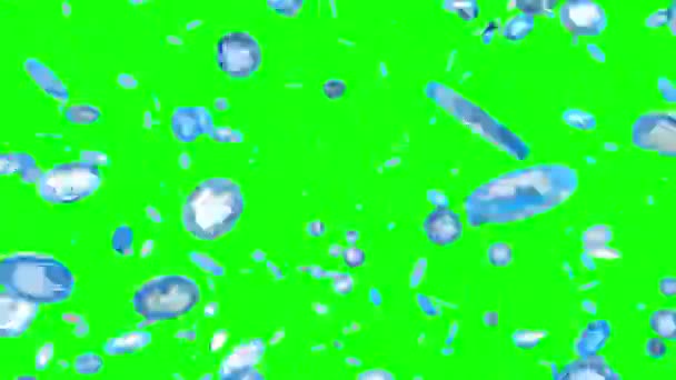 阿尔法面具和绿色屏幕上社交媒体上五颜六色符号的爆炸 — 图库视频影像