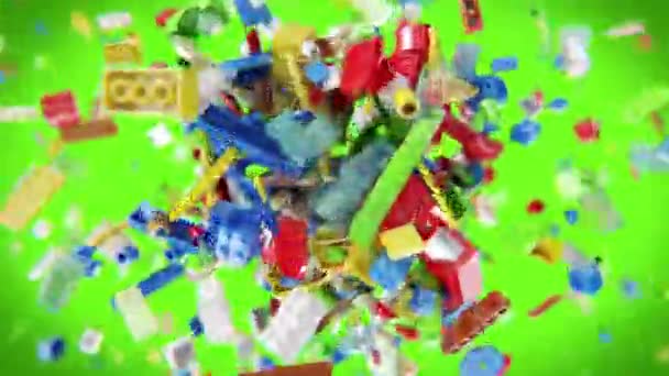 Eksplozja Bloków Dla Dzieci — Wideo stockowe