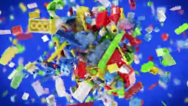 Eksplozja Bloków Dla Dzieci — Wideo stockowe