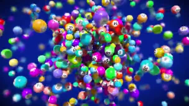Тривимірні Вибухові Кульки Бінго — стокове відео