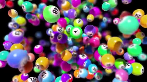 3次元爆発するビンゴボール — ストック動画
