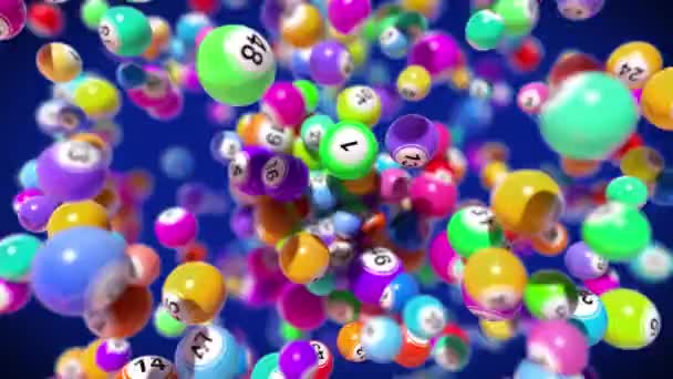 3次元爆発するビンゴボール — ストック動画