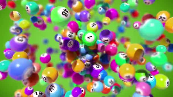 Dreidimensionale Explodierende Bingokugeln — Stockvideo