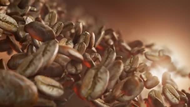 咖啡豆坠入超级慢动作 — 图库视频影像