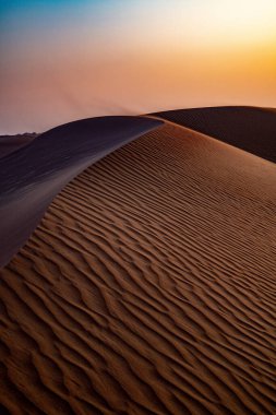 Arap Yarımadasında Arap Çöl Günbatımı 