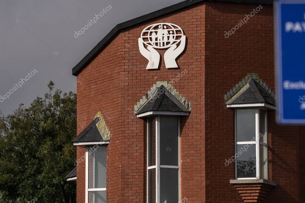 Arklow County Wicklow, Ireland, 25th August 2025. Credit Union building with sign in Arklow County Wicklow