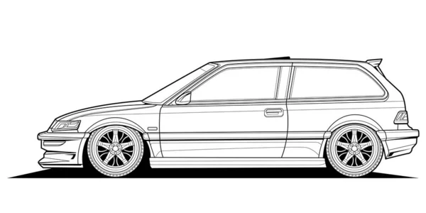 Omalovánky Pro Kreslení Dospělých Papír Auto Obrysy Vektorové Ilustrační Vozidlo — Stockový vektor